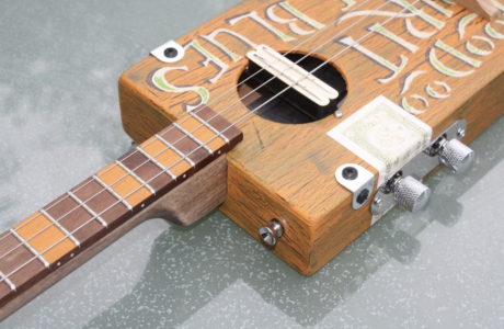 A cigar box guitar