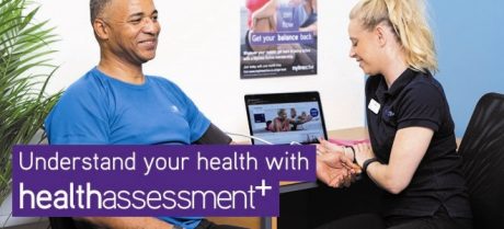 An assessment underway for MyTime Active with the text: 'Understanding your health with Health Assessment Plus'