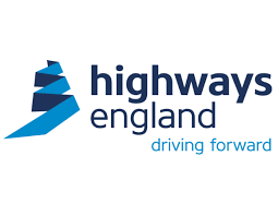 Highways England logo with the slogan 'driving forward'