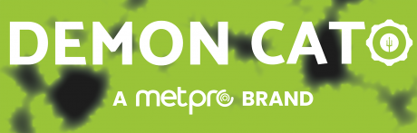 Demon Cato logo on a green background with the text 'a Metpro Brand'