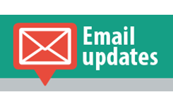 Email icon with text saying Email updates