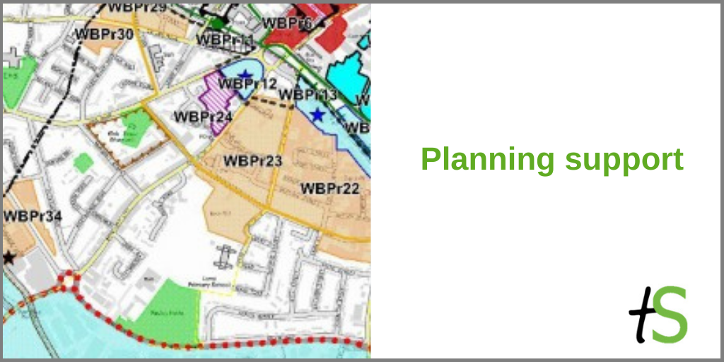 Planning support banner with Sandwell map