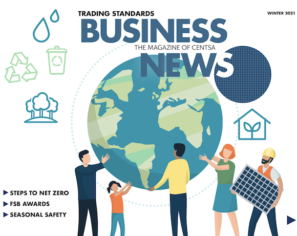 The front cover of Trading Standards Business News magazine, winter 2021 edition