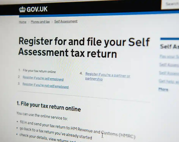 A photograph of the HMRC's website