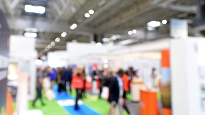 Blurred image of trade exhibition