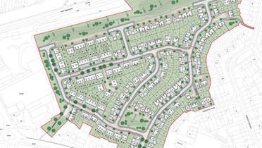 An aerial view plan of houses to be built on former tip site