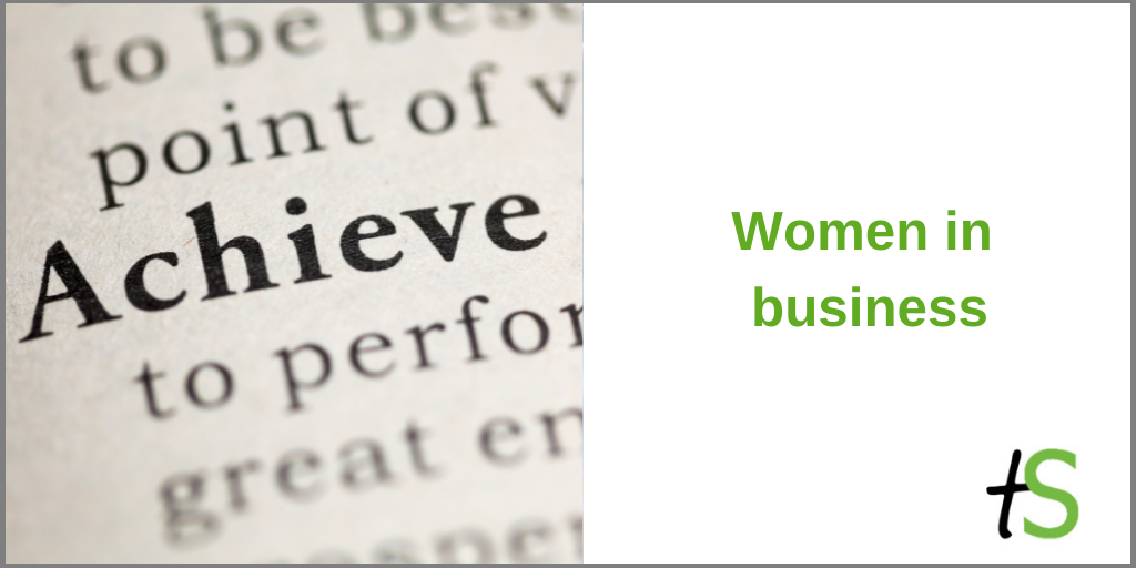 Women in business banner with ACHIEVE letters