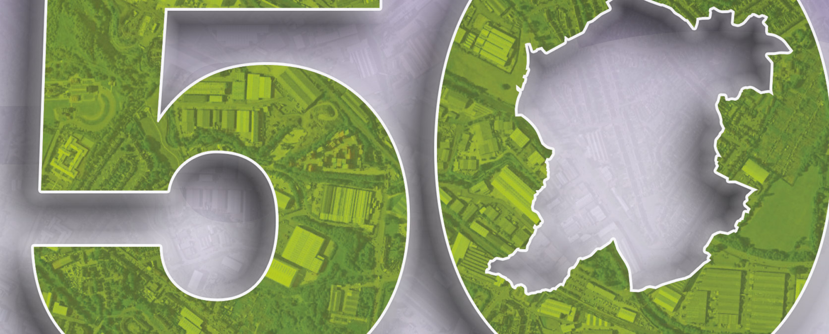 Close up of Sandwell's 50 fastest growing companies report cover showing the number 50